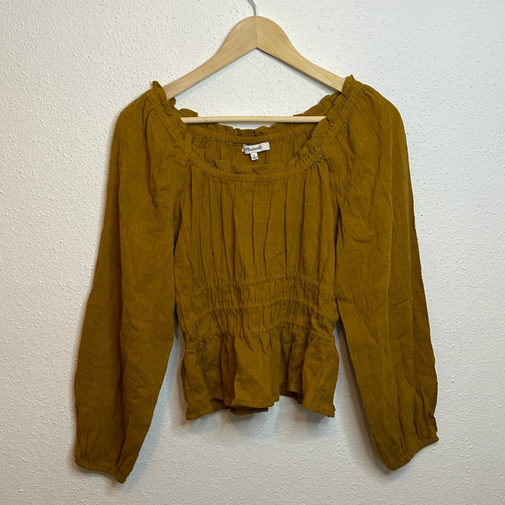 Madewell Sophia Textured Plaid Top NWT
